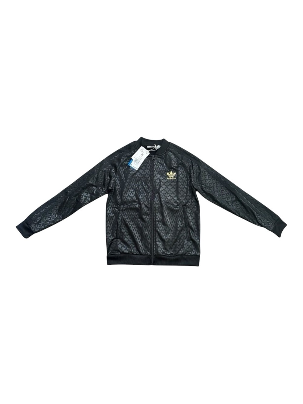 Adidas Originals Boys Monogram SST Track Jacket Black Gold NWT Size M (11-12Y)